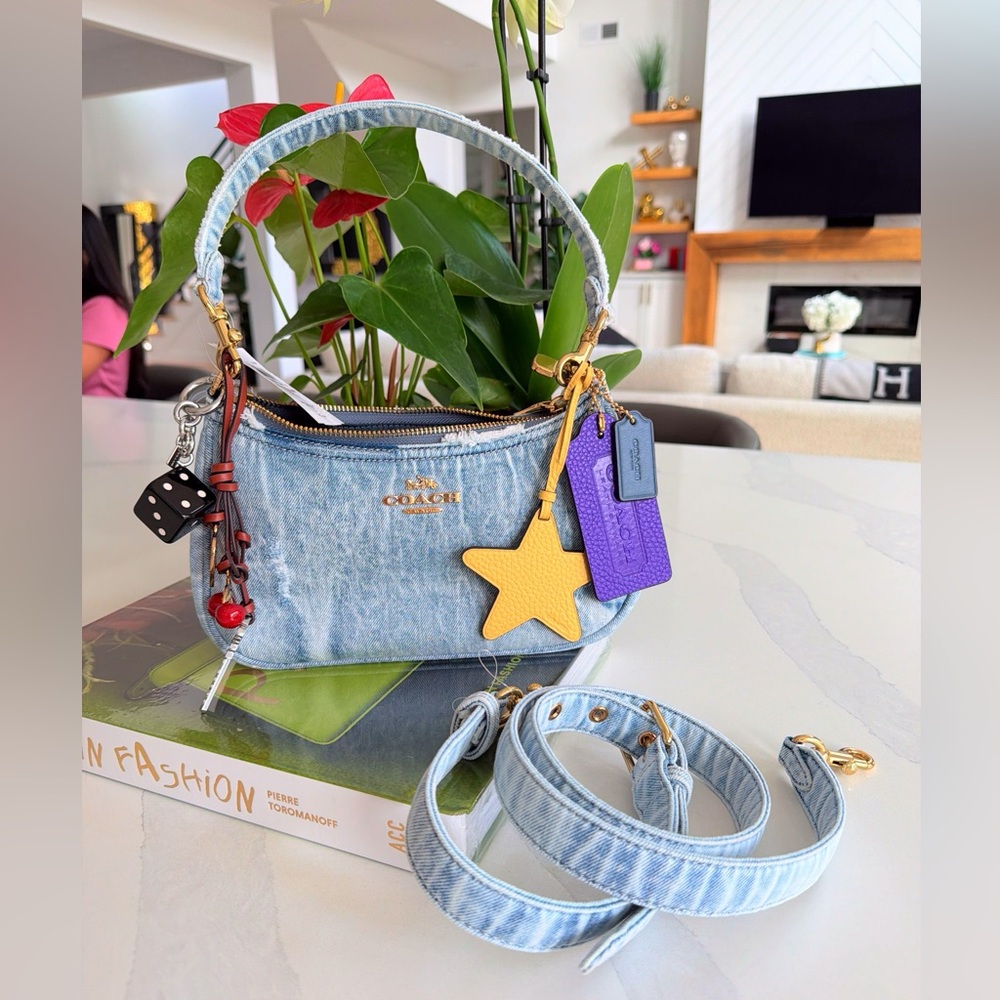 Coach Light Blue In Love Denim Teri with Yellow Star & Purple Tag 🏷️